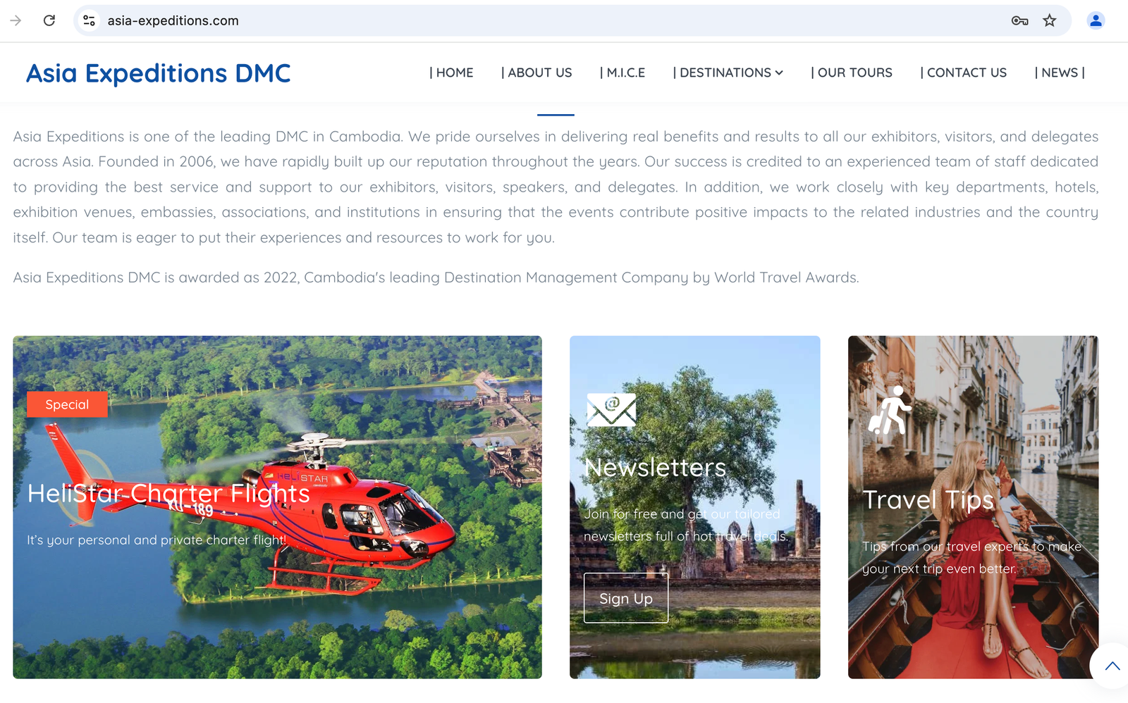 Asia Expeditions DMC - Relaunch our site